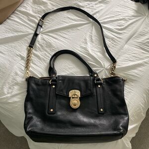Black Michael Kors Handbag with Gold Accents